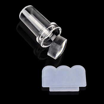 2Pcs Clear Nail Art Stamper Scraper Mini DIY Nail Art Image Plate Transfer Tool Маникюр Шаблон за нокти С широка лента