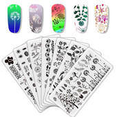 1 DB körömbélyegző lemezek sablon tavaszi virágok mintás körömdíszítés bélyegző képlemez manikűr stencil köröm eszköz