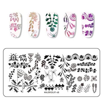 1PCS Шаблон за плочи за щамповане на нокти Пролетни цветя Pattern Nail Art Stamp Stamping Image Plate Шаблон за маникюр Инструмент за нокти