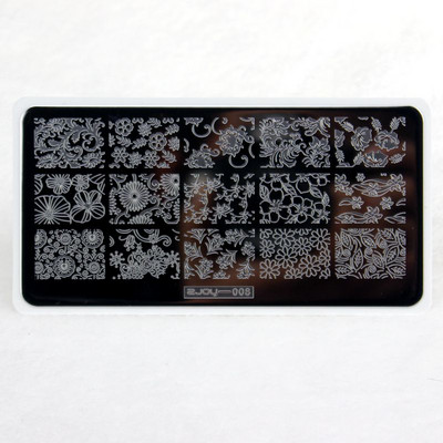 1 DB körömbélyegző lemezek sablon tavaszi virágok mintás körömdíszítés bélyegző képlemez manikűr stencil köröm eszköz