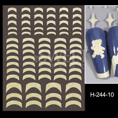 3D Kígyó lézermatricák manikűrhöz Fekete arany absztrakt levelek Luxus körömművészet ragasztós csúszó lakk dekor matricák SASW-SJ