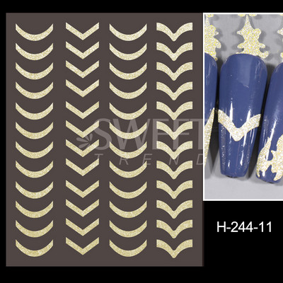 3D Kígyó lézermatricák manikűrhöz Fekete arany absztrakt levelek Luxus körömművészet ragasztós csúszó lakk dekor matricák SASW-SJ