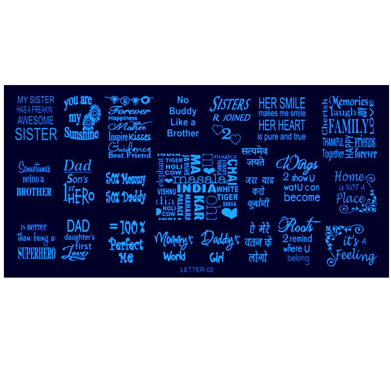 12*6 cm-es téglalap bélyegzősablon betűk design manikűr körömdíszítő képlemez körömlakk sablon díszítések