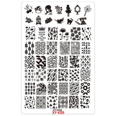 Kimcci 14,5*9,5cm XY-K sorozat Nail Art bélyegző lemezek műanyag csipke virág manikűr sablonok sablonok szalon szépségpolírozó eszköz