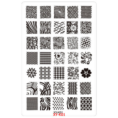 Kimcci 14,5*9,5cm XY-K sorozat Nail Art bélyegző lemezek műanyag csipke virág manikűr sablonok sablonok szalon szépségpolírozó eszköz