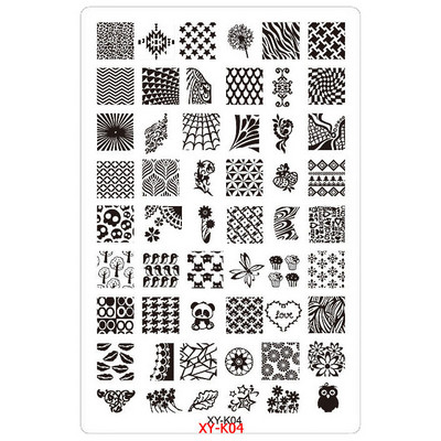 Kimcci 14,5*9,5cm XY-K sorozat Nail Art bélyegző lemezek műanyag csipke virág manikűr sablonok sablonok szalon szépségpolírozó eszköz