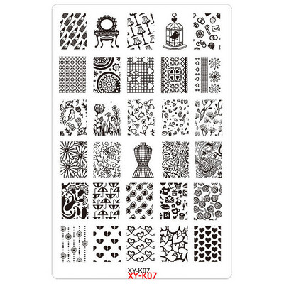Kimcci 14,5*9,5cm XY-K sorozat Nail Art bélyegző lemezek műanyag csipke virág manikűr sablonok sablonok szalon szépségpolírozó eszköz