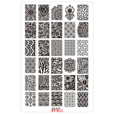 Kimcci 14,5*9,5cm XY-K sorozat Nail Art bélyegző lemezek műanyag csipke virág manikűr sablonok sablonok szalon szépségpolírozó eszköz