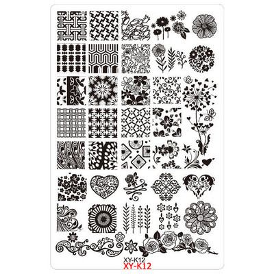 Kimcci 14,5*9,5cm XY-K sorozat Nail Art bélyegző lemezek műanyag csipke virág manikűr sablonok sablonok szalon szépségpolírozó eszköz