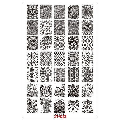 Kimcci 14,5*9,5cm XY-K sorozat Nail Art bélyegző lemezek műanyag csipke virág manikűr sablonok sablonok szalon szépségpolírozó eszköz