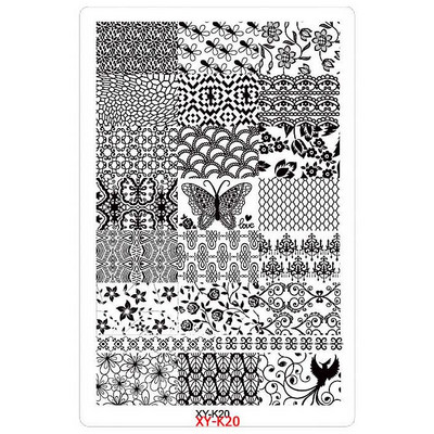 Kimcci 14,5*9,5cm XY-K sorozat Nail Art bélyegző lemezek műanyag csipke virág manikűr sablonok sablonok szalon szépségpolírozó eszköz