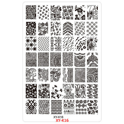 Kimcci 14,5*9,5cm XY-K sorozat Nail Art bélyegző lemezek műanyag csipke virág manikűr sablonok sablonok szalon szépségpolírozó eszköz