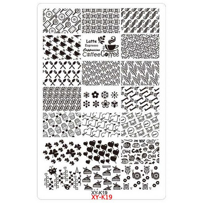 Kimcci 14,5*9,5cm XY-K sorozat Nail Art bélyegző lemezek műanyag csipke virág manikűr sablonok sablonok szalon szépségpolírozó eszköz