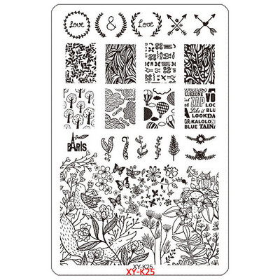 Kimcci 14,5*9,5cm XY-K sorozat Nail Art bélyegző lemezek műanyag csipke virág manikűr sablonok sablonok szalon szépségpolírozó eszköz