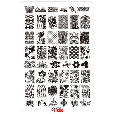 Kimcci 14,5*9,5cm XY-K sorozat Nail Art bélyegző lemezek műanyag csipke virág manikűr sablonok sablonok szalon szépségpolírozó eszköz