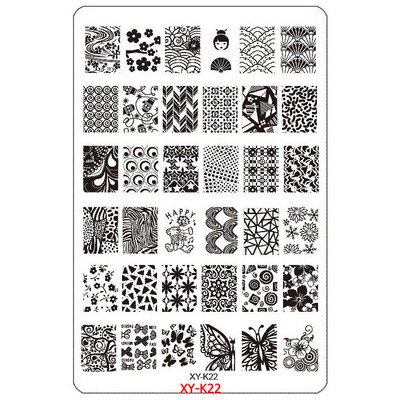 Kimcci 14,5*9,5cm XY-K sorozat Nail Art bélyegző lemezek műanyag csipke virág manikűr sablonok sablonok szalon szépségpolírozó eszköz