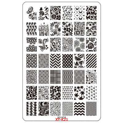Kimcci 14,5*9,5cm XY-K sorozat Nail Art bélyegző lemezek műanyag csipke virág manikűr sablonok sablonok szalon szépségpolírozó eszköz