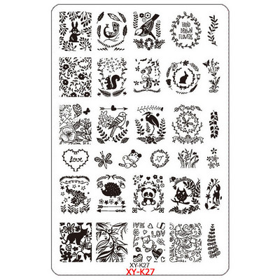 Kimcci 14,5*9,5cm XY-K sorozat Nail Art bélyegző lemezek műanyag csipke virág manikűr sablonok sablonok szalon szépségpolírozó eszköz