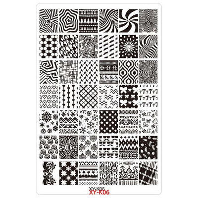 Kimcci 14,5*9,5cm XY-K sorozat Nail Art bélyegző lemezek műanyag csipke virág manikűr sablonok sablonok szalon szépségpolírozó eszköz