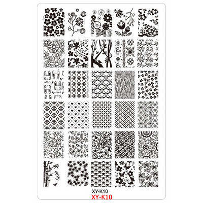 Kimcci 14,5*9,5cm XY-K sorozat Nail Art bélyegző lemezek műanyag csipke virág manikűr sablonok sablonok szalon szépségpolírozó eszköz