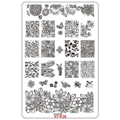 Kimcci 14,5*9,5cm XY-K sorozat Nail Art bélyegző lemezek műanyag csipke virág manikűr sablonok sablonok szalon szépségpolírozó eszköz