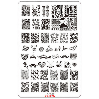 Kimcci 14,5*9,5cm XY-K sorozat Nail Art bélyegző lemezek műanyag csipke virág manikűr sablonok sablonok szalon szépségpolírozó eszköz