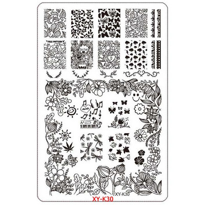 Kimcci 14,5*9,5cm XY-K sorozat Nail Art bélyegző lemezek műanyag csipke virág manikűr sablonok sablonok szalon szépségpolírozó eszköz