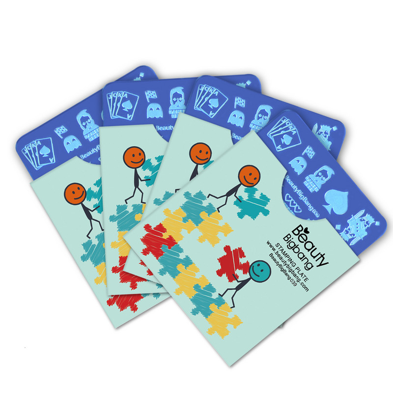 BeautyBigBang bélyegző lemezek körömdíszítő játék téma Geometria kocka ásó póker kard rejtvény képsablon körömbélyegző lemez