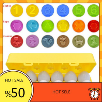 Montessori Baby Match Egg Пъзел Игри Играчки Съвпадение на цвета и формата Познание Великденско яйце Детски образователни играчки за момчета Момичета
