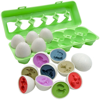 Montessori Baby Match Egg Παιχνίδια παζλ Παιχνίδια Ταίριασμα χρώματος Σχήμα Γνωστικό Πασχαλινό αυγό Παιδιά Εκπαιδευτικά παιχνίδια για αγόρια κορίτσια