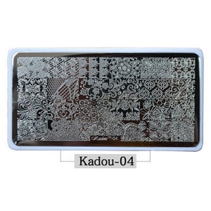 2021-es körömbélyegző lemezek KADOU(1-22) Téli karácsonyi rajzfilm 3D körömdíszítő bélyegsablon fehér párnával karácsonyi bélyegzőajándék