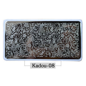 2021-es körömbélyegző lemezek KADOU(1-22) Téli karácsonyi rajzfilm 3D körömdíszítő bélyegsablon fehér párnával karácsonyi bélyegzőajándék