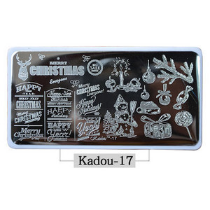 2021-es körömbélyegző lemezek KADOU(1-22) Téli karácsonyi rajzfilm 3D körömdíszítő bélyegsablon fehér párnával karácsonyi bélyegzőajándék