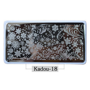 2021-es körömbélyegző lemezek KADOU(1-22) Téli karácsonyi rajzfilm 3D körömdíszítő bélyegsablon fehér párnával karácsonyi bélyegzőajándék