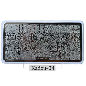 2021 Плочи за щамповане на нокти KADOU (1-22) Winter Xmas Cartoon 3D шаблон за печат за нокти с бяла подложка за коледен подарък за щамповане