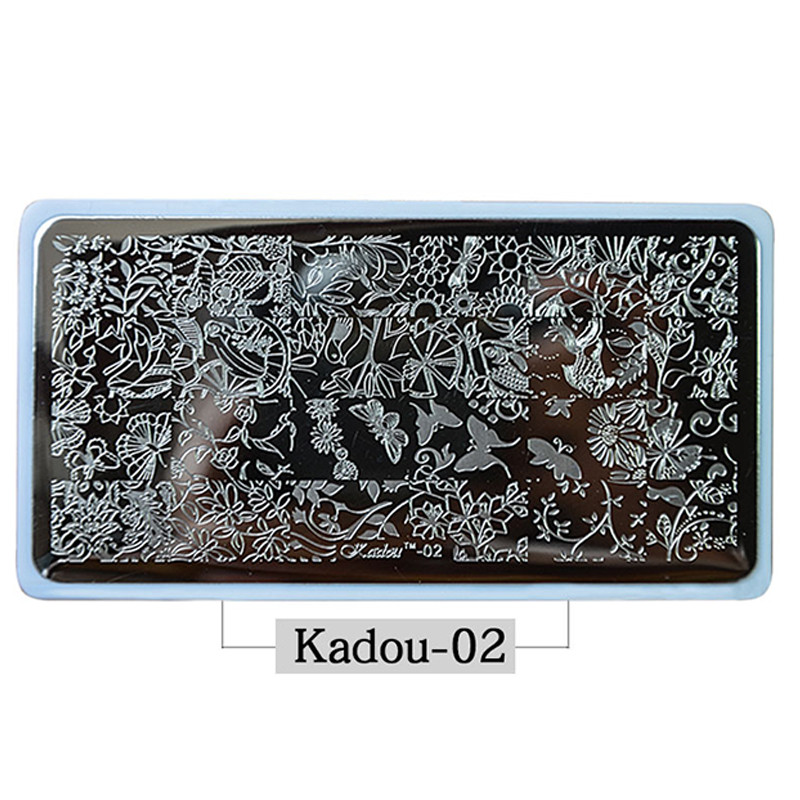 2021-es körömbélyegző lemezek KADOU(1-22) Téli karácsonyi rajzfilm 3D körömdíszítő bélyegsablon fehér párnával karácsonyi bélyegzőajándék