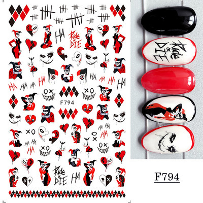 1 lap fekete kígyó 3D körömdíszítő matrica matrica anime szemek rácsok levelek pillangós tapadó lakk csúszkás körömtetoválás JIF792-801