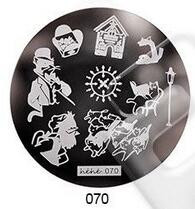 1db körömbélyegzősablon képlemez acél toll/betűs körömbélyegző lemezek manikűrsablon lakk körömbélyegzéshez #80