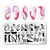 1 db Hullámmintás körömbélyegző lemez körömdísz kép Rajzlapok Bélyegző festőeszköz Rozsdamentes acél állatokkal fotókkal