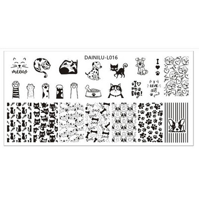 1 db Hullámmintás körömbélyegző lemez körömdísz kép Rajzlapok Bélyegző festőeszköz Rozsdamentes acél állatokkal fotókkal