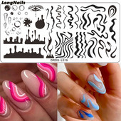 1 kom Nail Art French Line Ploče za utiskivanje Cvjetni leptir trake za utiskivanje za nokte Šablon za ispis šablona za manikuru Pečat