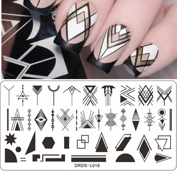 1 τμχ Nail Art French Line Stamping Plate Stamping Flower Butterfly strip for Nails Template Printing Stencil for Manicure Stamp