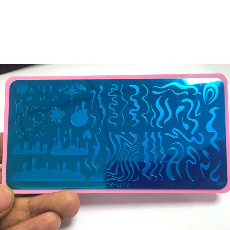 1 kom Nail Art French Line Ploče za utiskivanje Cvjetni leptir trake za utiskivanje za nokte Šablon za ispis šablona za manikuru Pečat