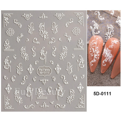 Hóvirág körömmatrica tavaszi virág Campanula 5D dombornyomott csúszka fehér Flora gravírozott matricák nyári körömművészethez LASTZ-5D27