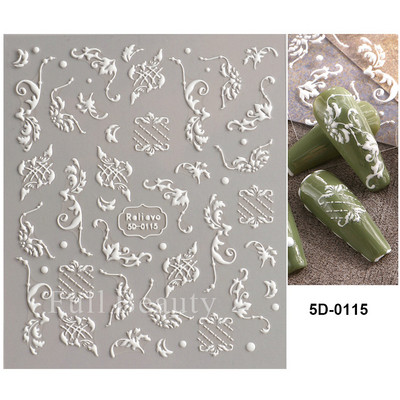 Hóvirág körömmatrica tavaszi virág Campanula 5D dombornyomott csúszka fehér Flora gravírozott matricák nyári körömművészethez LASTZ-5D27