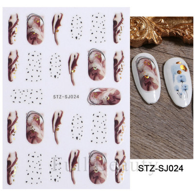 Hóvirág körömmatrica tavaszi virág Campanula 5D dombornyomott csúszka fehér Flora gravírozott matricák nyári körömművészethez LASTZ-5D27