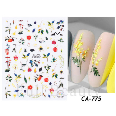 Hóvirág körömmatrica tavaszi virág Campanula 5D dombornyomott csúszka fehér Flora gravírozott matricák nyári körömművészethez LASTZ-5D27