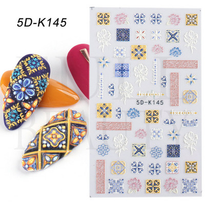 Hóvirág körömmatrica tavaszi virág Campanula 5D dombornyomott csúszka fehér Flora gravírozott matricák nyári körömművészethez LASTZ-5D27