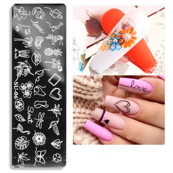 2022 Stamping Plates Abstract Lady Face Halloween Nail Stamp Templates Leaf Floral printing Stencil Nail Beauty