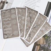 1 db Animal Image Nail Art bélyegzőlemezek Állati virág geometrikus rozsdamentes acél sablon forma körömdíszítéshez HN-3NJT